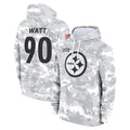 Kieara P.Steelers #90 T.J. Watt Player Arctic Camo Limited Salute to Service Pullover Hoodies Game Stitched Jerseys
