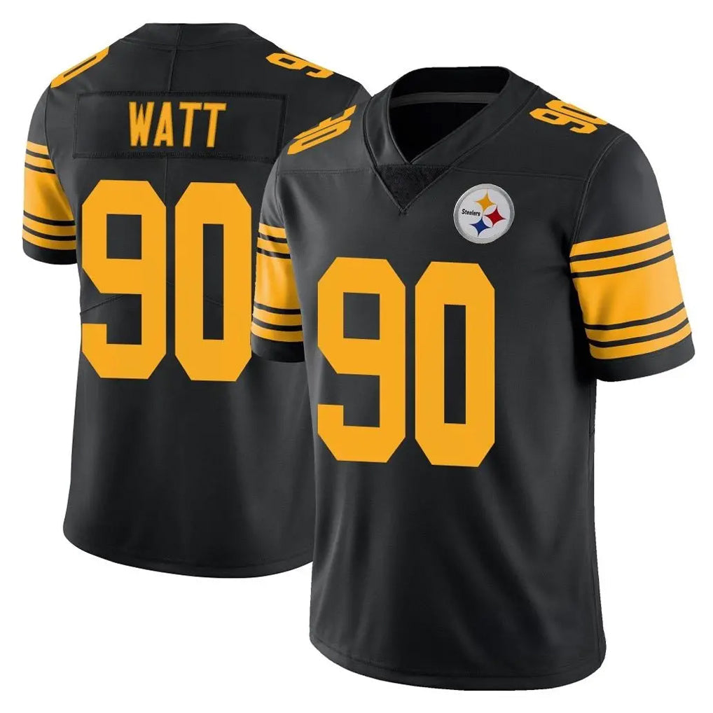Kieara P.Steelers #90 T.J. Watt Player Black Limited Color Rush Home Game Stitched Jerseys