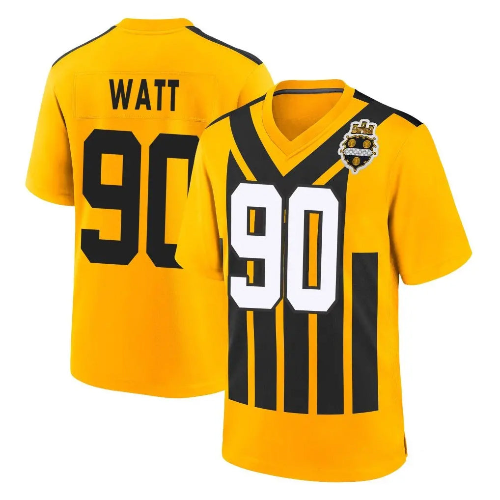 Kieara P.Steelers #90 T.J. Watt Player Gold Limited 1933 Throwback Home Game Stitched Jerseys