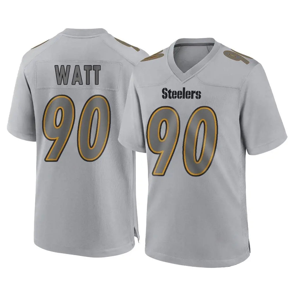 Kieara P.Steelers #90 T.J. Watt Player Gray Atmosphere Fashion Home Game Stitched Jerseys