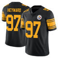 Kieara P.Steelers #97 Cameron Heyward Player Black Limited Color Rush Home Game Stitched Jerseys