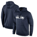 Kieara S.Seahawks Navy LOGO Pullover Hoodies Game Blank Player Stitched Jerseys