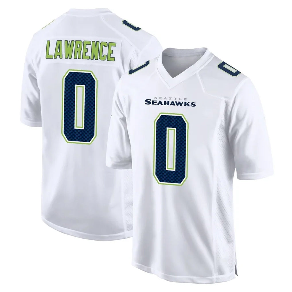 Kieara S.Seahawks #0 DeMarcus Lawrence Player White Tundra Fashion Home Game Stitched Jerseys