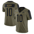Kieara S.Seahawks #10 Cooper Kupp Player Olive Salute To Service Limited Game Stitched Jerseys