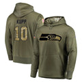 Kieara S.Seahawks #10 Cooper Kupp Player Olive Salute to Service Pullover Hoodie Home Game Stitched Jerseys