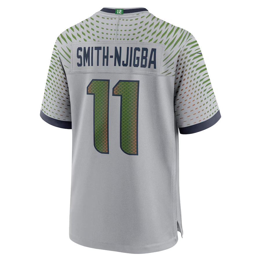 Kieara S.Seahawks #11 Jaxon Smith-Njigba Player Grey Rivalries Collection Game Stitched Jerseys