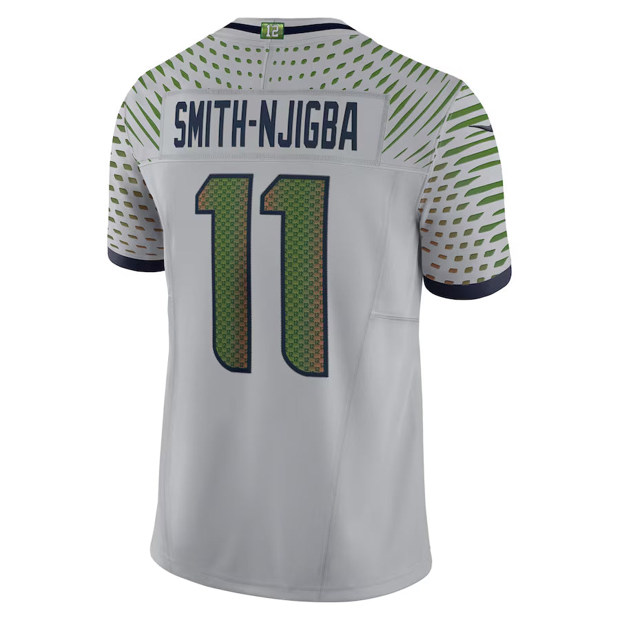 Kieara S.Seahawks #11 Jaxon Smith-Njigba Player Grey Rivalries Collection Limited Stitched Jerseys