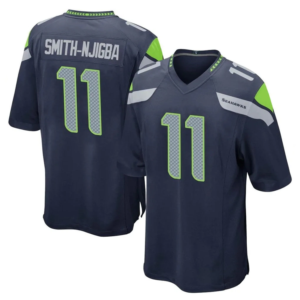 Kieara S.Seahawks #11 Jaxon Smith-Njigba Player Navy Home Game Stitched Jerseys