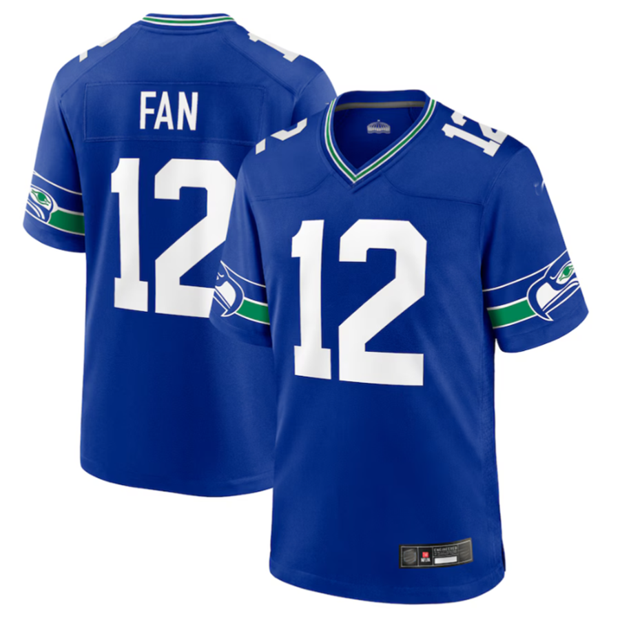 Kieara S.Seahawks #12 12s Royal Throwback Player Game Jersey Stitched American Stitched Jerseys