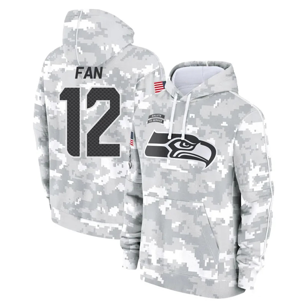 Kieara S.Seahawks #12 12th Fan Player Arctic Camo Limited Salute to Service Pullover Hoodies Game Stitched Jerseys