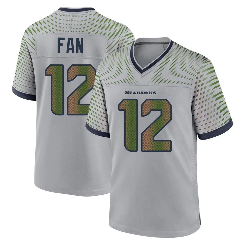 Kieara S.Seahawks #12 12th Fan Player Grey 2025 Rivalries Collection Home Game Stitched Jerseys