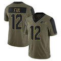 Kieara S.Seahawks #12 12th Fan Player Olive Salute To Service Limited Game Stitched Jerseys