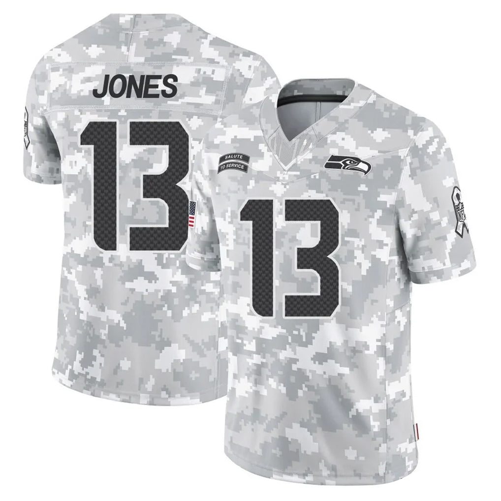 Kieara S.Seahawks #13 Ernest Jones IV Player Arctic Camo Limited Salute To Service Home Game Stitched Jerseys
