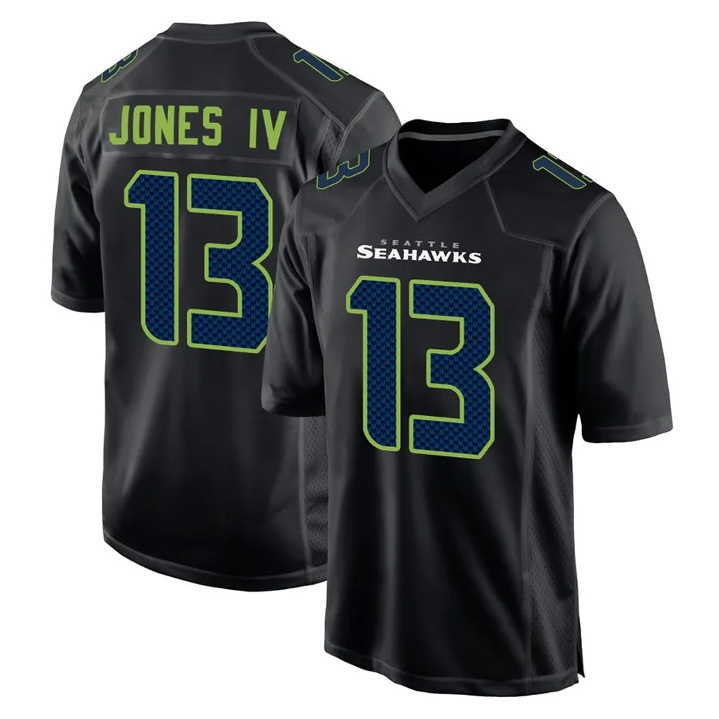 Kieara S.Seahawks #13 Ernest Jones IV Player Black Limited Fashion Home Game Stitched Jerseys