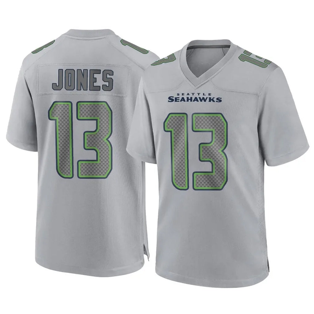 Kieara S.Seahawks #13 Ernest Jones IV Player Gray Atmosphere Fashion Home Game Stitched Jerseys