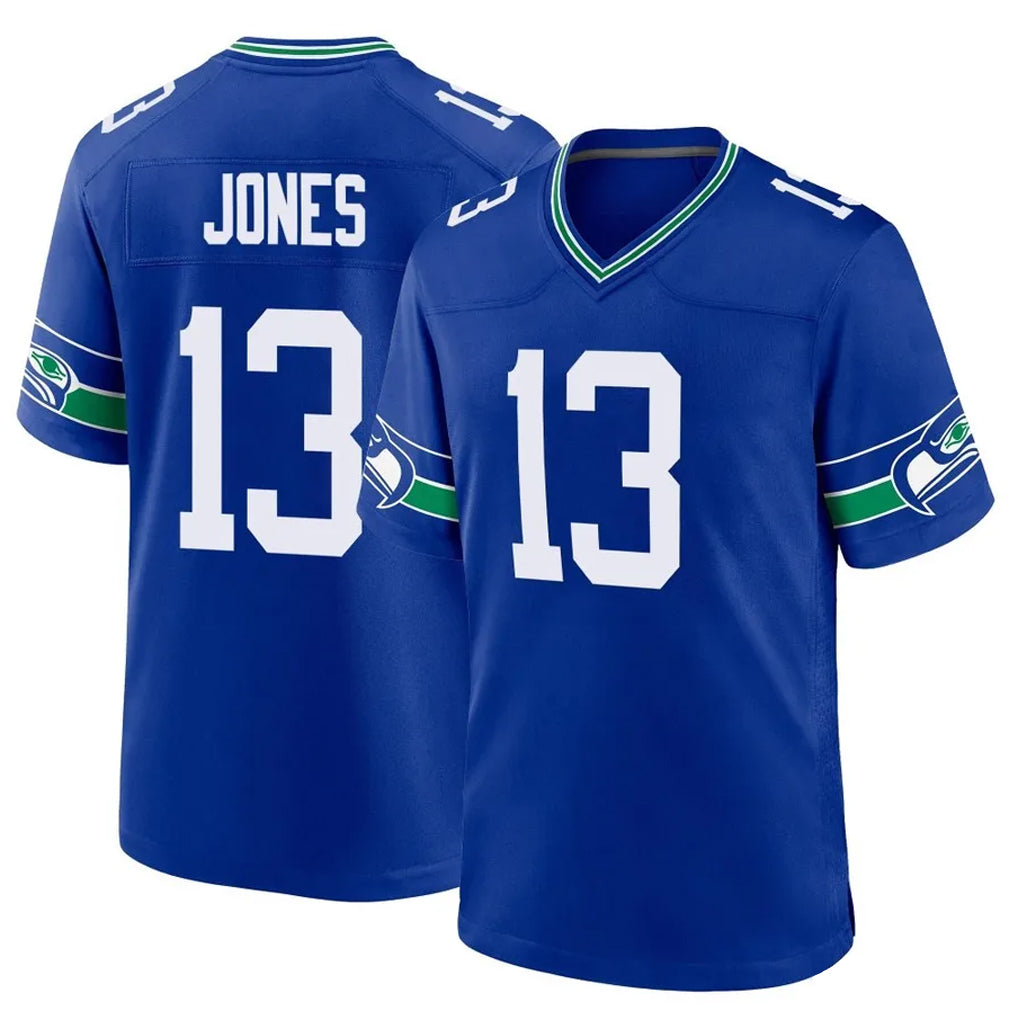 Kieara S.Seahawks #13 Ernest Jones IV Player Royal Throwback Home Game Stitched Jerseys