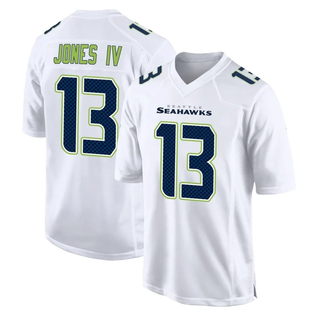 Kieara S.Seahawks #13 Ernest Jones IV Player White Tundra Fashion Home Game Stitched Jerseys