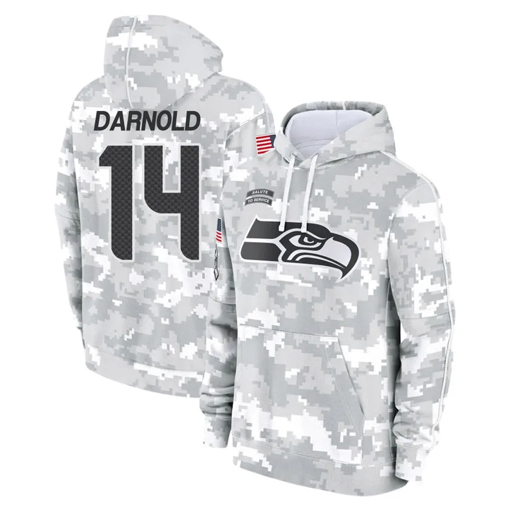 Kieara S.Seahawks #14 Sam Darnold Player Arctic Camo Limited Salute to Service Pullover Hoodies Game Stitched Jerseys