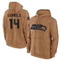 Kieara S.Seahawks #14 Sam Darnold Player Brown Limited Salute to Service Pullover Hoodies Game Stitched Jerseys