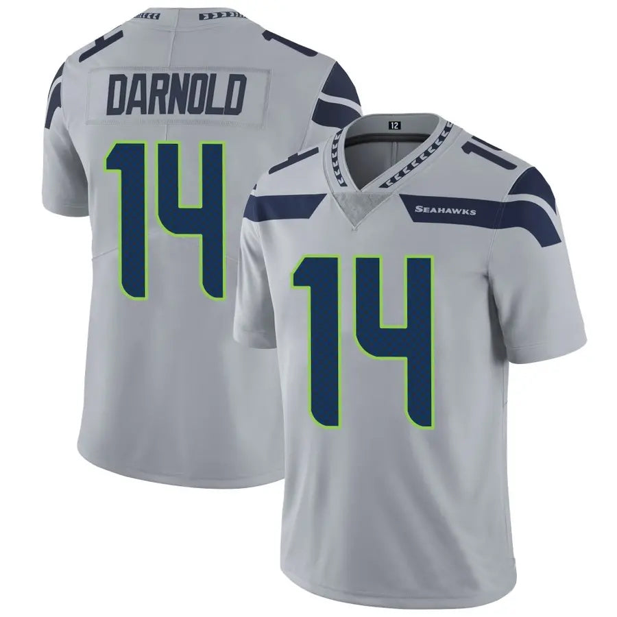 Kieara S.Seahawks #14 Sam Darnold Player Grey Vapor Limited Football Jerseys