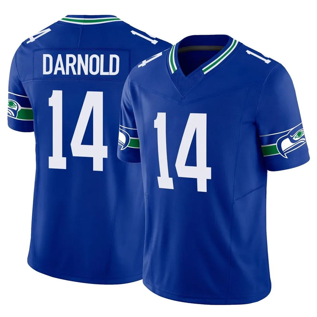 Kieara S.Seahawks #14 Sam Darnold Player Royal Limited Throwback Vapor F.U.S.E. Home Game Stitched Jerseys