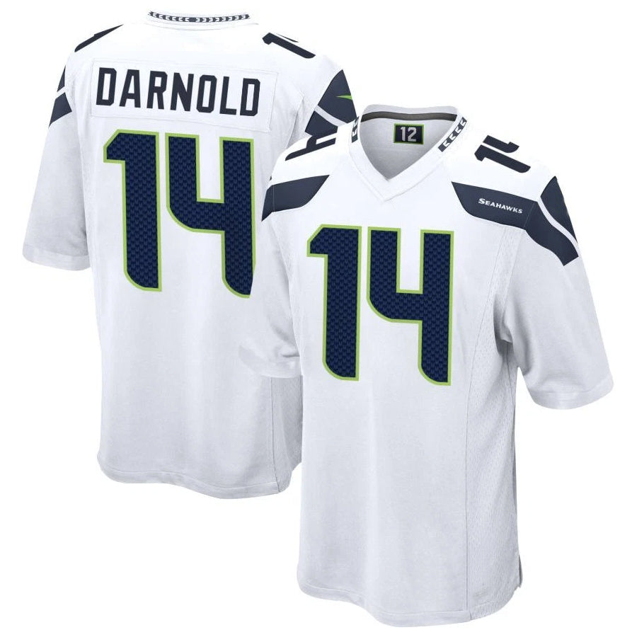 Kieara S.Seahawks #14 Sam Darnold Player White Home Game Football Jerseys