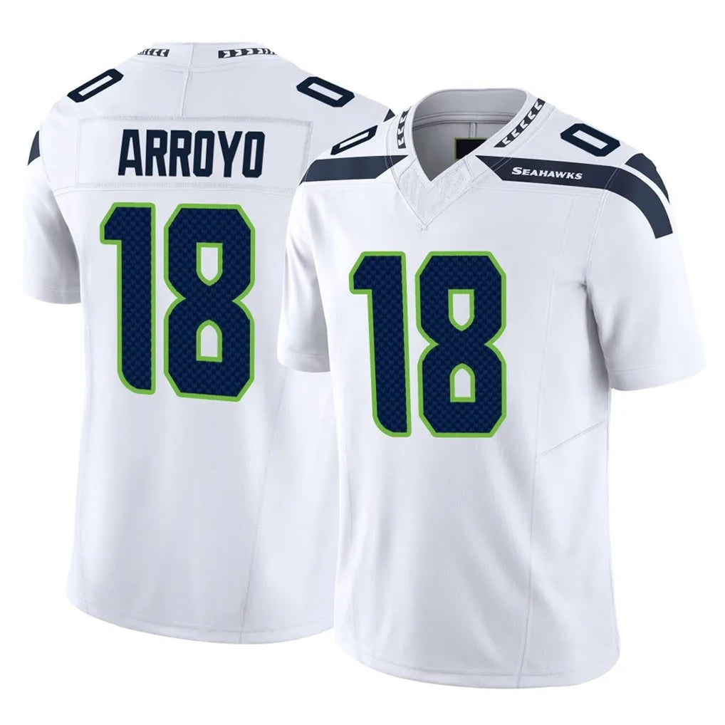 Kieara S.Seahawks #18 Elijah Arroyo Player White Limited Vapor F.U.S.E. Home Game Stitched Jerseys