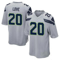 Kieara S.Seahawks #20 Julian Love Player Gray Home Game Stitched Jerseys