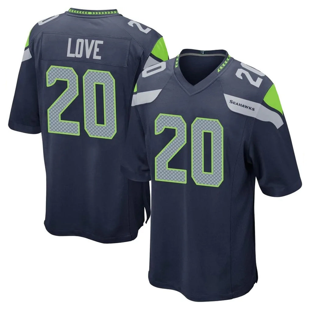 Kieara S.Seahawks #20 Julian Love Player Navy Home Game Stitched Jerseys
