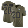Kieara S.Seahawks #20 Julian Love Player Olive 2025 Salute To Service Limited Home Game Stitched Jerseys