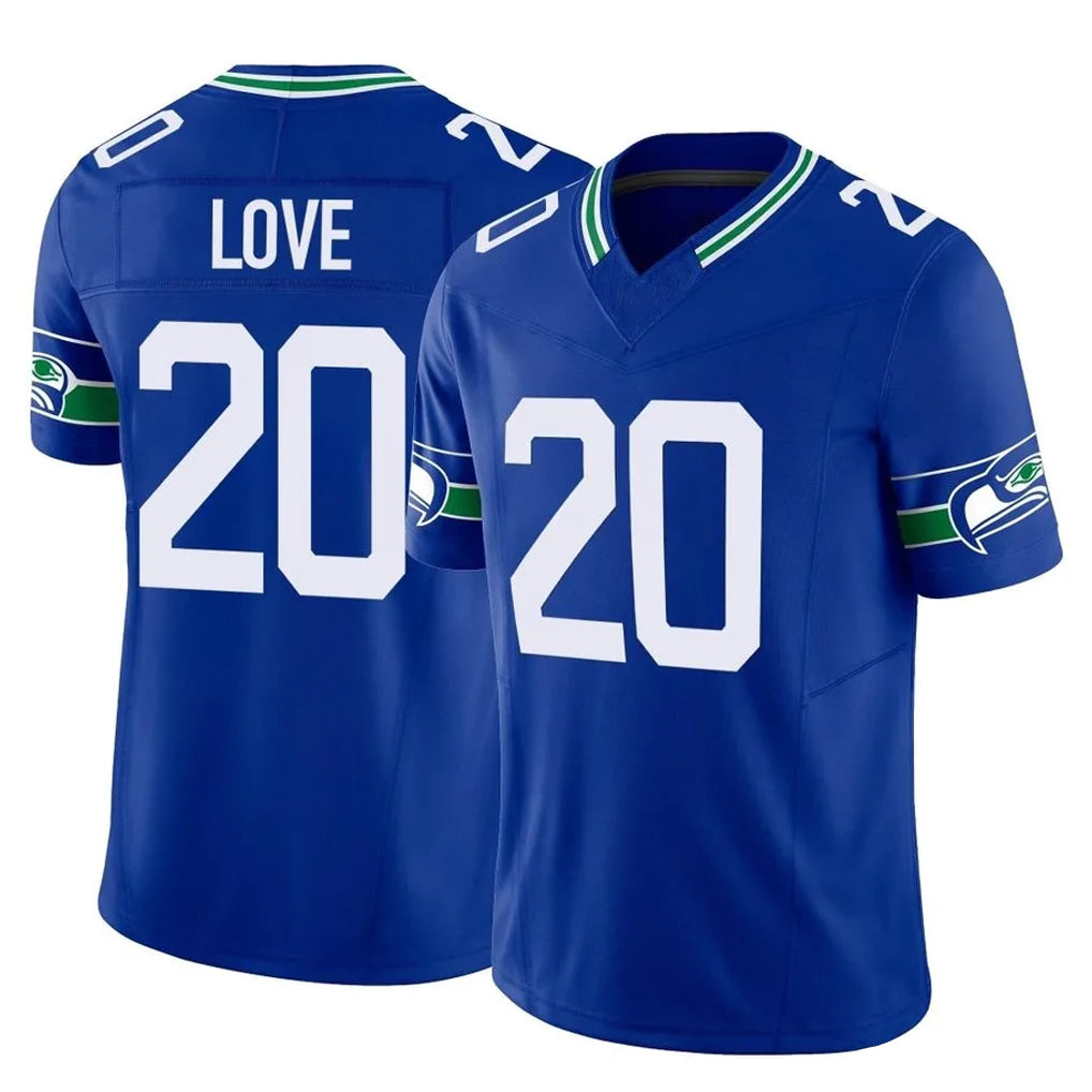 Kieara S.Seahawks #20 Julian Love Player Royal Limited Throwback Vapor F.U.S.E. Home Game Stitched Jerseys