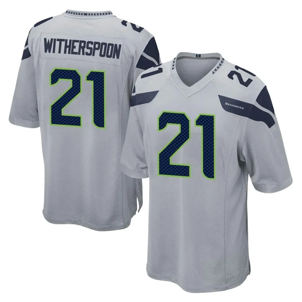 Kieara S.Seahawks #21 Devon Witherspoon Player Gray Home Game Stitched Jerseys
