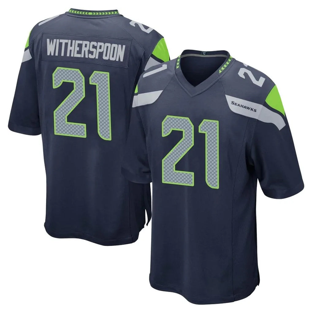 Kieara S.Seahawks #21 Devon Witherspoon Player Navy Home Game Stitched Jerseys