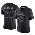 Kieara S.Seahawks #22 Rashid Shaheed Player Black Limited Reflective Home Game Stitched Jerseys