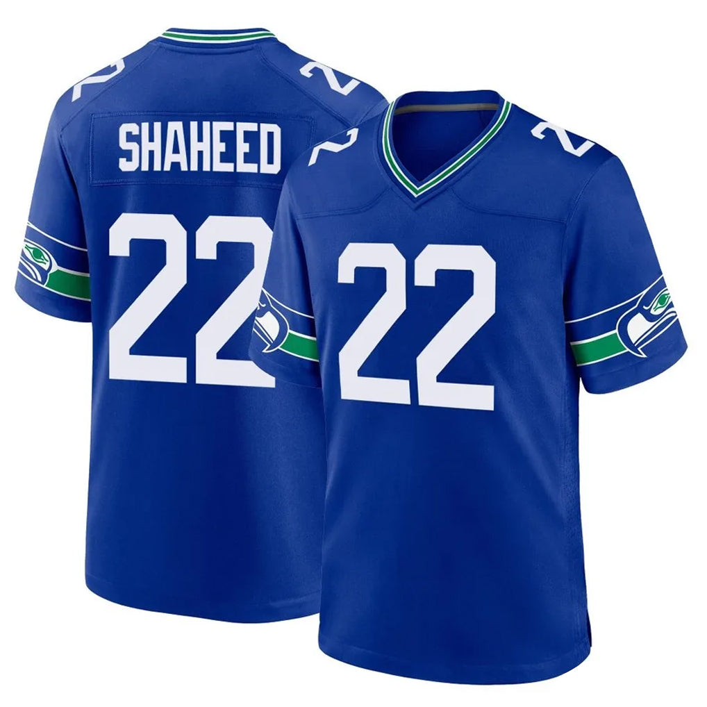 Kieara S.Seahawks #22 Rashid Shaheed Player Royal Throwback Home Game Stitched Jerseys