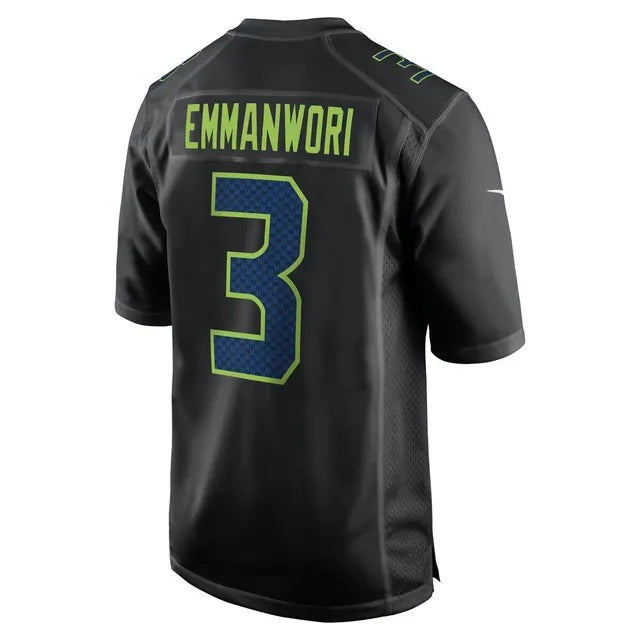 Kieara S.Seahawks #3 Nick Emmanwori Black Fashion Game Stitched Jersey