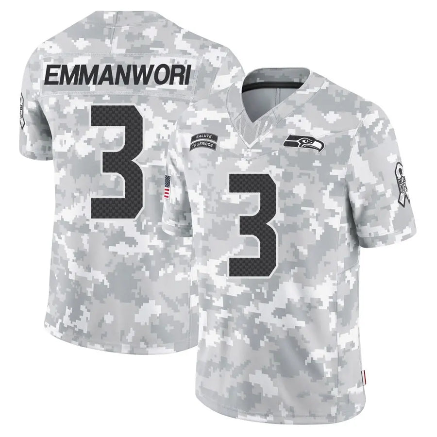 Kieara S.Seahawks #3 Nick Emmanwori Player Arctic Camo Salute to Service Limited Football Jerseys