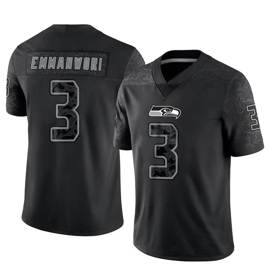 Kieara S.Seahawks #3 Nick Emmanwori Player Black RFLCTV Limited Football Jerseys