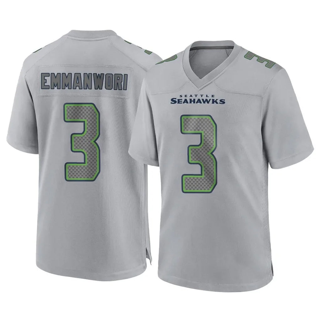 Kieara S.Seahawks #3 Nick Emmanwori Player Gray Atmosphere Fashion Home Game Stitched Jerseys