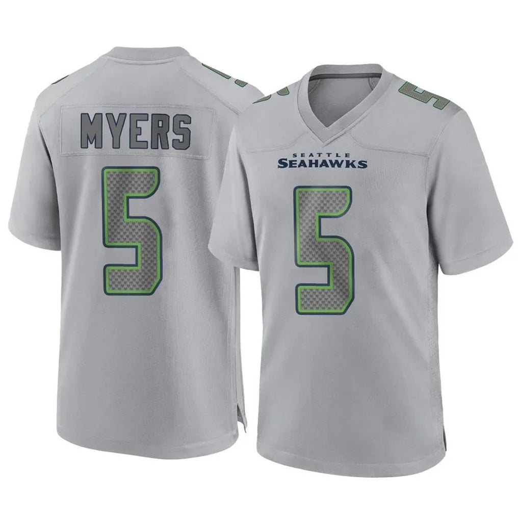 Kieara S.Seahawks #5 Jason Myers Player Gray Atmosphere Fashion Home Game Stitched Jerseys