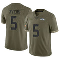 Kieara S.Seahawks #5 Jason Myers Player Olive Limited Salute To Service Home Game Stitched Jerseys