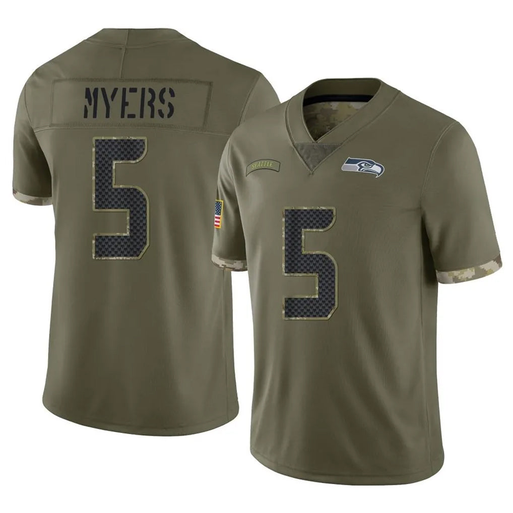 Kieara S.Seahawks #5 Jason Myers Player Olive Limited Salute To Service Home Game Stitched Jerseys