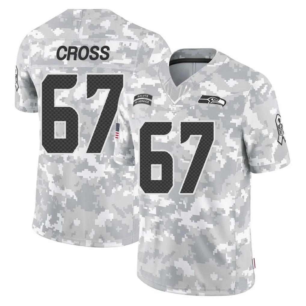 Kieara S.Seahawks #67 Charles Cross Player Arctic Camo Limited Salute To Service Home Game Stitched Jerseys
