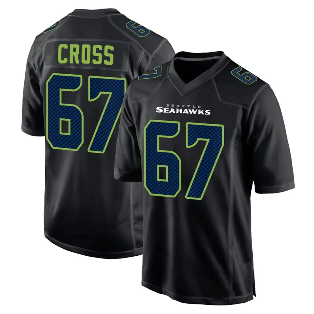 Kieara S.Seahawks #67 Charles Cross Player Black Limited Fashion Home Game Stitched Jerseys