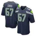 Kieara S.Seahawks #67 Charles Cross Player Navy Home Game Stitched Jerseys