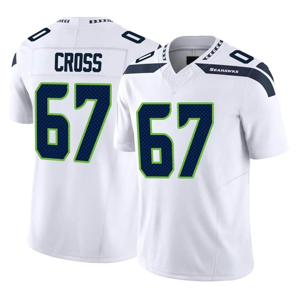 Kieara S.Seahawks #67 Charles Cross Player White Limited Vapor F.U.S.E. Home Game Stitched Jerseys