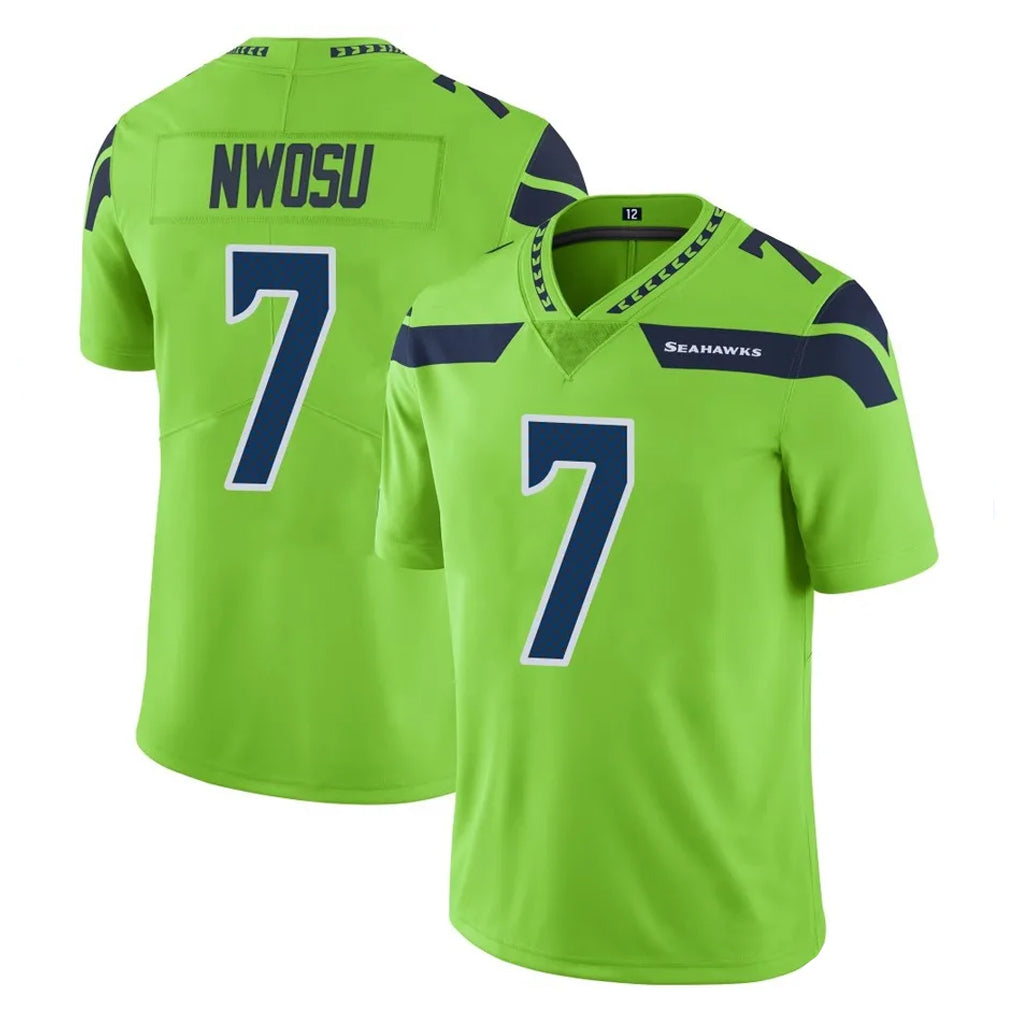 Kieara S.Seahawks #7 Uchenna Nwosu Player Green Limited Color Rush Home Game Stitched Jerseys