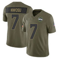 Kieara S.Seahawks #7 Uchenna Nwosu Player Olive 2025 Salute To Service Limited Home Game Stitched Jerseys
