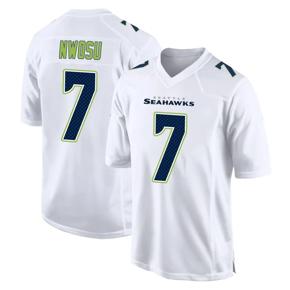 Kieara S.Seahawks #7 Uchenna Nwosu Player White Tundra Fashion Home Game Stitched Jerseys