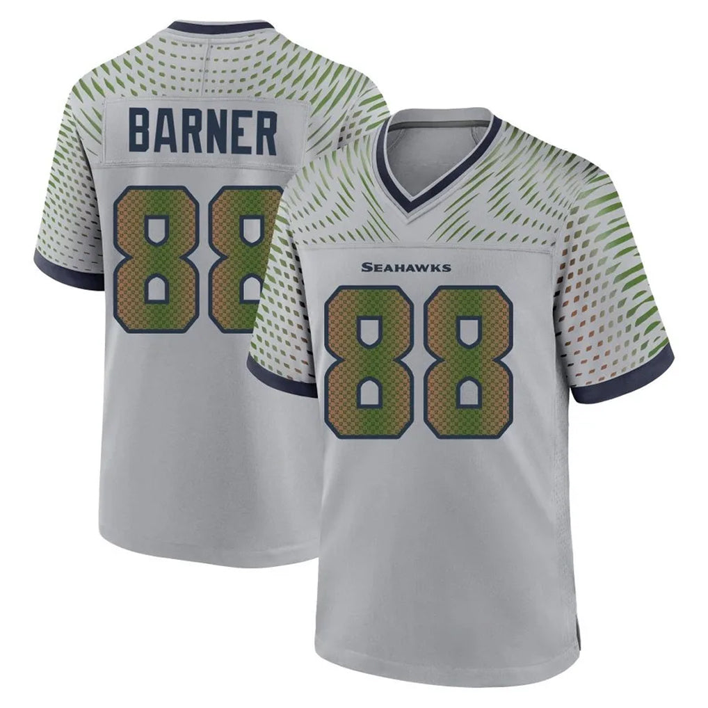 Kieara S.Seahawks #88 AJ Barner Player Grey 2025 Rivalries Collection Home Game Stitched Jerseys